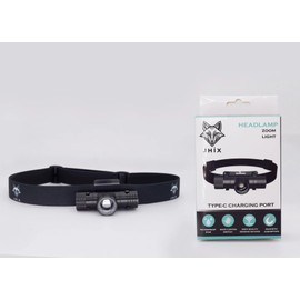 JHIX Rechargeable Headlamp - 1000 Lumens Super Bright 60 ft Beam LED Flashlight - Lightweight, Heavy-Duty, IPX4 Waterproof Hard Hat Light - Camping Gear, Running Headlight, Black