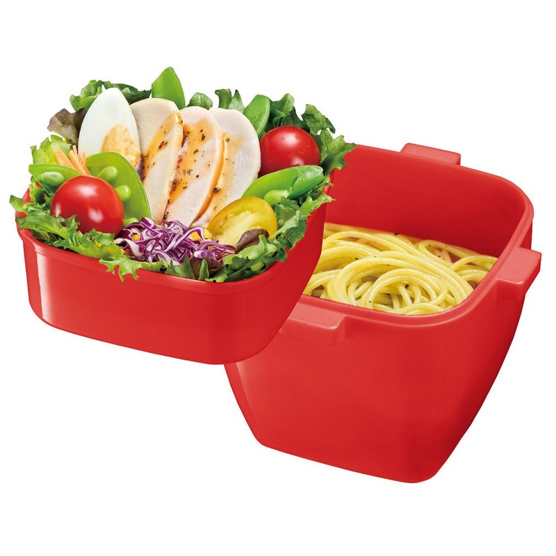 スケーター (skater) ふんわり盛れる サラダランチボックス 弁当箱 620ml マルシェカラー トマト PFDN6N