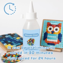 Mosaic Tile Epoxy Adhesive - Non-Toxic Fast-Acting Glue for Crafts, Ceramic & Glass - Waterproof UV Resistant No-Drip Formula, Clear Bond for Wood/Plastic & DIY Art (100ml)