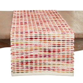 Woven Rainbow Stripe Delight Table Runner