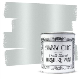 Shabby Chic Chalk Furniture Paint: Luxurious Metallic Paint, Craft Paint for Home Decor, DIY, Wood Cabinets - All-in-One Paints with Shiny Metallic Finish [Antique Silver] - (8.5 oz Covers 32 sf)