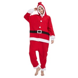 III HHONS Santa Onesie Adult Unisex Pajamas Christmas Onesies For Men Women