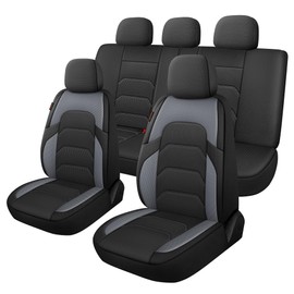 CAROMOP 3D Air Mesh Car Seat Covers Full Set,Breathable and Durable Seat Covers for Cars,Split Bench Compatible,Universal Fit for SUV,Vans,sedans, Trucks, Automotive Interior Covers(5-Seat Black/Grey)