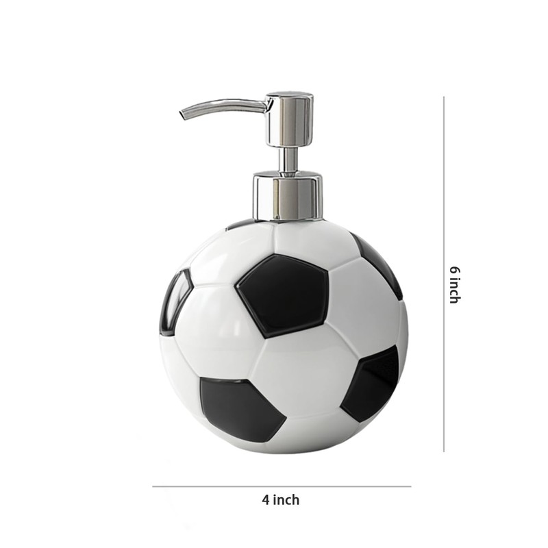 SOCOSY Ceramic Football Soap Dispenser, Hand Soap Dispenser with Pump,