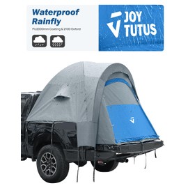 JOYTUTUS Truck Tent, Portable Truck Bed Tent with Rainfly, Truck Tent for 5.5'-5.8' with Fiberglass Pole, Waterproof PU2000mm Double Layer for 2 Person - Blue
