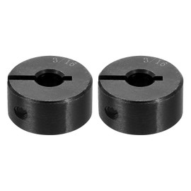 uxcell 2pcs Single Split Shaft Collar 3/16" Bore One-Piece Clamping Collar, 5/8" OD, 5/16" Thickness, Black Oxide Steel Set Screw Lock Collar Clamp