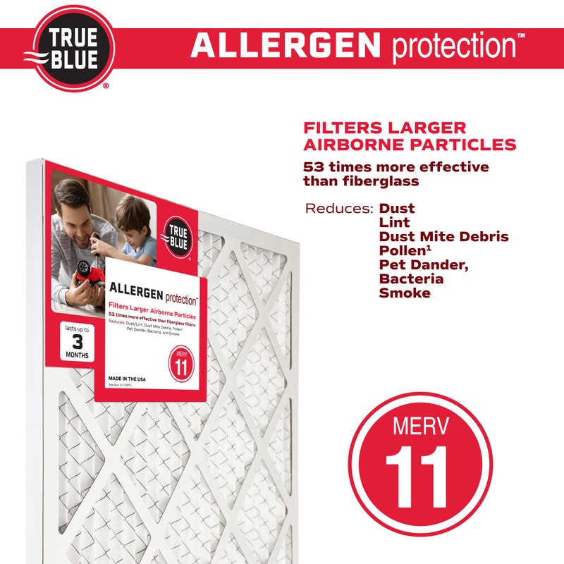 True Blue Allergen 16x20x1 Air Filter , MERV 11, 4