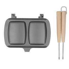 Double Sided Frying Pan Fast Heat Conduction Evenly Heated Detachable Sandwich Pan with Hook for Steak Egg