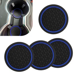 Ferianl 4PCS Car Cup Coasters, 2.75 Inch Cup Holder Coaster, Non-Slip Insert Auto Drink Holder, Cars Interior Accessories, Universal for Vehicles, SUVs, RVs (Blue)
