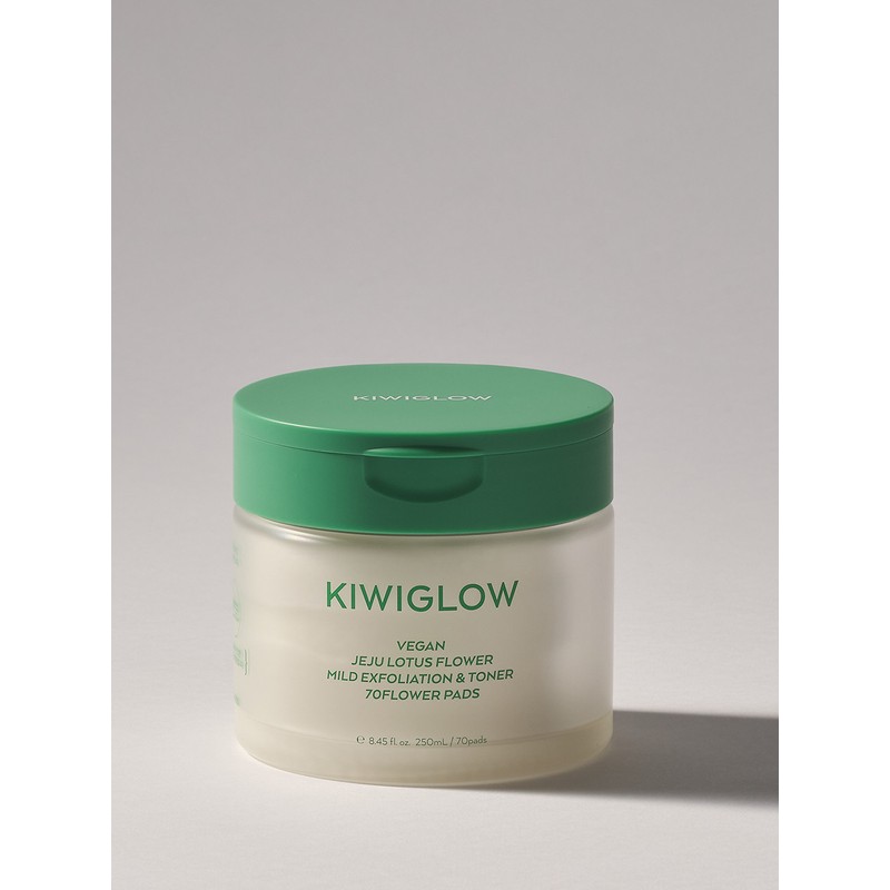 KiwiGlow 키위글로우 비건 제주 연꽃 마일드 각질케어 70송이 토너패드 KiwiGlow