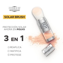 FOTOSUN UV 100 Kit Protector Solar Facial: Brocha en Polvo + Bloqueador en Crema FPS 50+ UVA/UVB, Uso Diario, Todo Tipo de Piel (Solar Brush + Crema 60ml)
