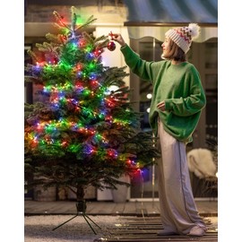 Battery Operated Fairy Lights, 10Feet 120LEDs Firecracker String Lights Waterproof Silver Wire Starry Firefly Lights for DIY Wreath Home Weeding Indoor Outdoor Christmas Decorations, Multicolor