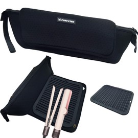 Hair Tools Travel Bag With Heat Resistance Silicon Mat, Travel Bag for Hair Tools, Curling Iron, Hair Bags for Hair Stuff, Hair Tools Bag For Traveling, Hair Accessory Organize, Hair Tool Organizer
