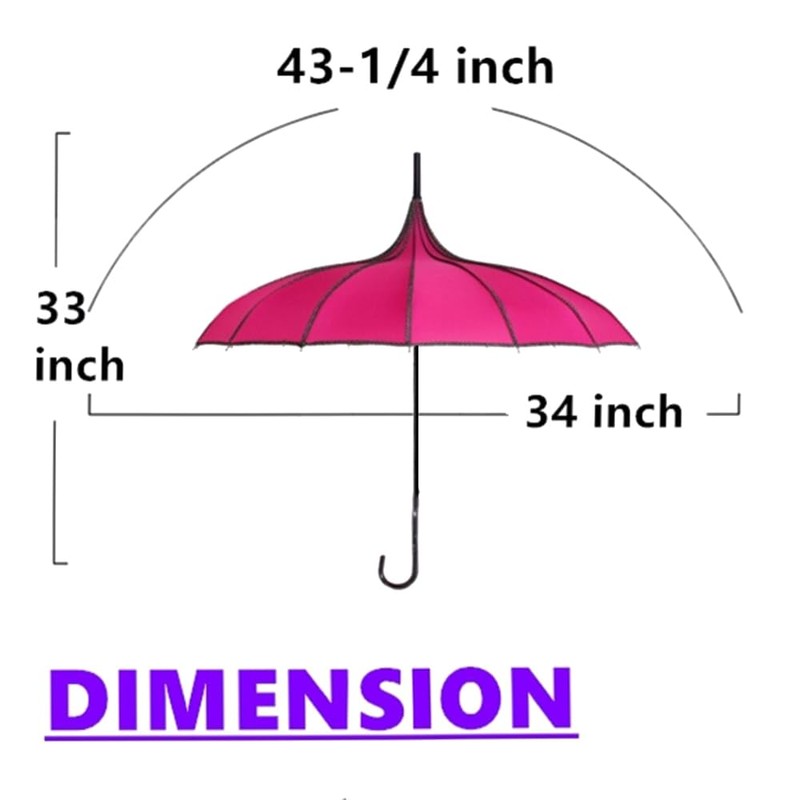 TopTie Pagoda Umbrella Parasol Bridal Wedding Umbrellas Sunproof Windproof
