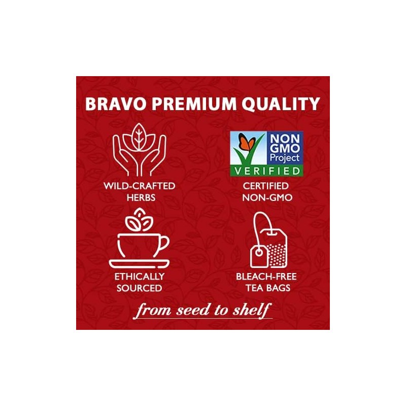 Bravo Tea Cordyceps Mushroom Herbal Tea, Caffeine Free 20 Tea