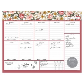 Desktop Weekly Planner Notepad 8.5x11 | 60 Undated Tear-Off Pages | Schedule Daily to-Do Lists | Increase Your Productivity in Less Than 5 Minutes A Week | Achieve Your Goals (Vintage Floral)