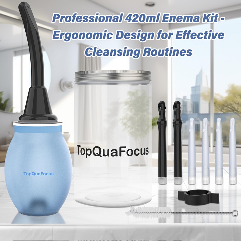 TopQuaFocus 14.5OZ Large Enema Bulb Kit Douche Bulb for Men