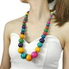 Heritage Hues Chunky Wooden Bead Unisex Necklace 80cm – Statement