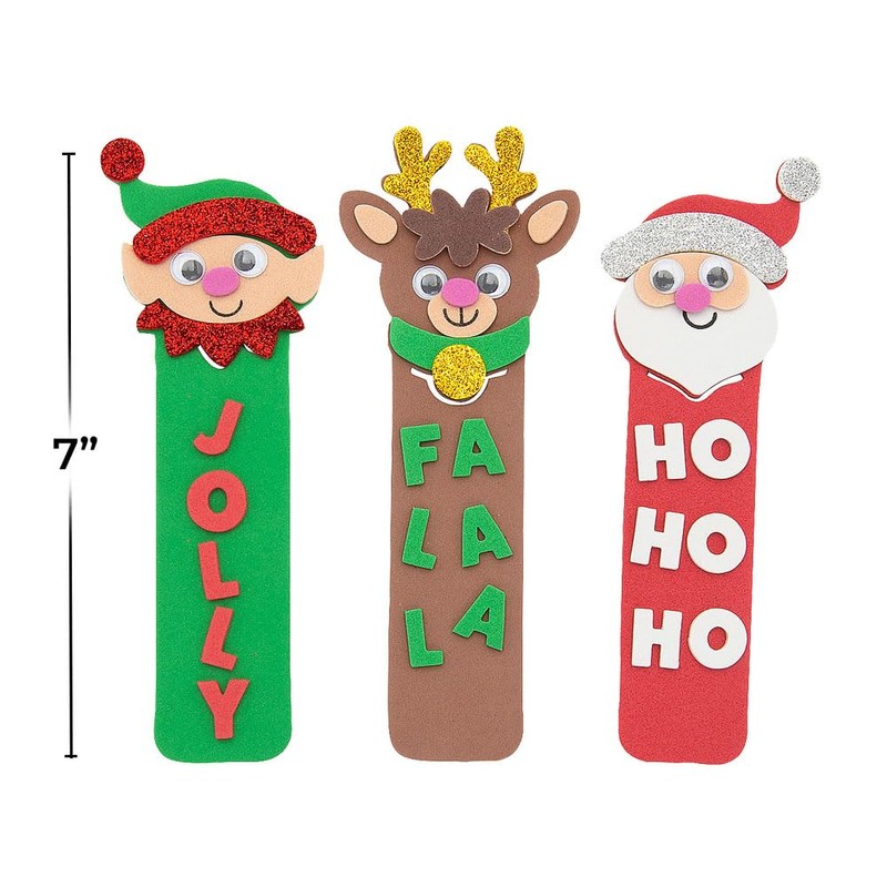 Christmas Character Foam Bookmark Craft Kit - 2.25" - 2.75"
