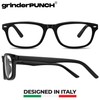 grinderPUNCH High Magnification Power Readers Slim Reading Glasses 4.00-6.00 Black/4.50