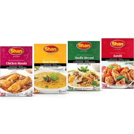 Shan - Spice Mix Combo #5 (Chicken Masala, Karahi, Daal Masala, Sindhi Biryani)