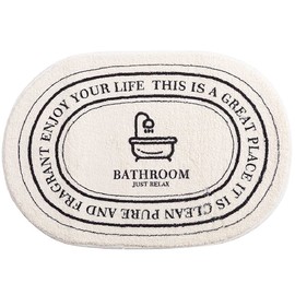 J26 Bath Mat Non-Slip Oval Doormat Shape Bathroom Mat Non-Slip Shower Mat Quick Drying Kitchen Mat Bathroom Rug Mat (50 x 80 cm, Bathtub)