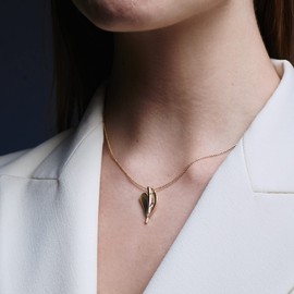 Sternvoll® Pendant Gold 925 Sterling Silver with Zirconia in Heart Shape, Cubic Zirconia