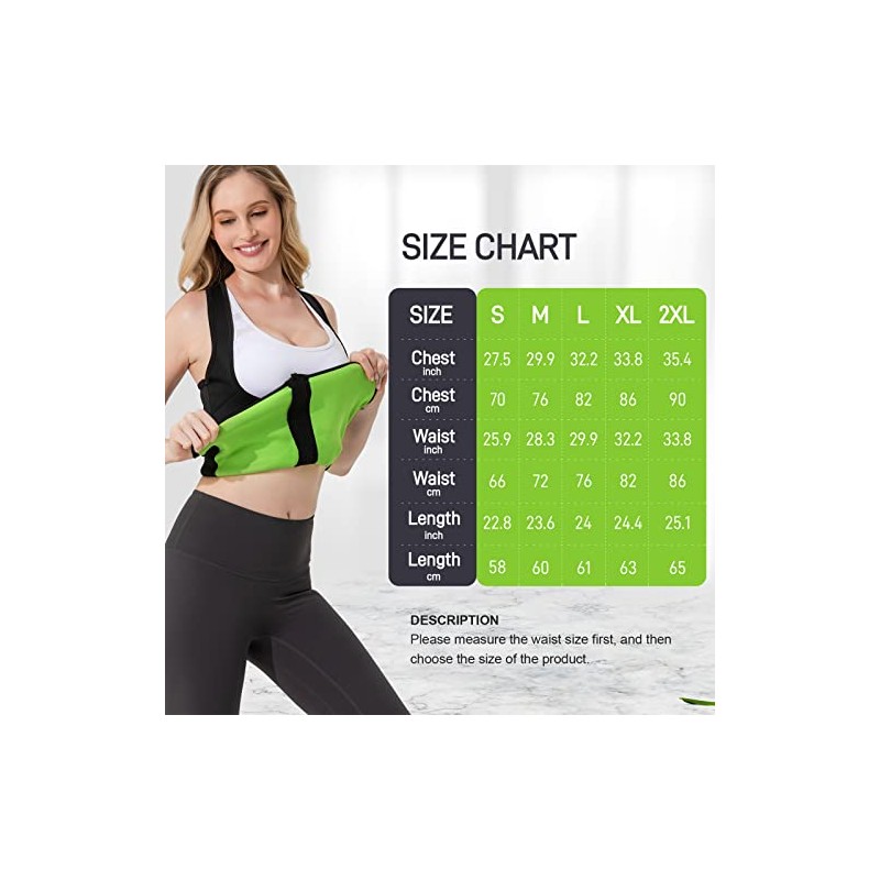 Portzon Chaleco de Neopreno para Entrenamiento de Cintura de Sauna