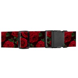 ASJHFDIR Luggage Straps for Suitcases, Adjustable Travel Belt, Durable Wide Luggage Strap, Cute Suitcase Strap Identifiers with Buckle, Bag Straps for Luggage, Luxury Roses