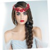 COLLBATH Red Flower Headpiece for Women Wedding Hairband with Faux