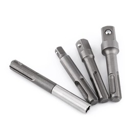 Ktsxxops 4PCS SDS Plus Socket Adaptor, SDS Plus Extension, 1/4" 3/8" 1/2" Hex Shank Drill Bit Set, Impact Socket Adaptor, 1PCS SDS Stainless Steel Connector & 3PCS SDS Plus Connector