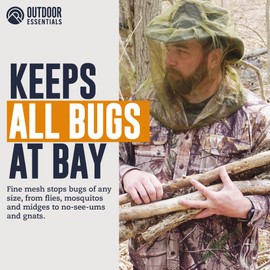 Bug Head Net Mesh - Bug Face Netting for Hats - Insect Net Mask Cover from Gnats, No-See-Ums & Midges with Extra Fine Fly Screen Holes - Outdoor Protection for Men & Women