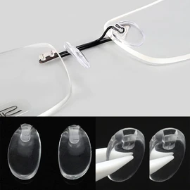 Eyeglass Nose Pads 2Pairs Anti-Slip Soft Silicone Glasses Nose Pieces Push in Pushin Replacement for Silhouette Frameless Glasses Eyeglasses Sunglasses