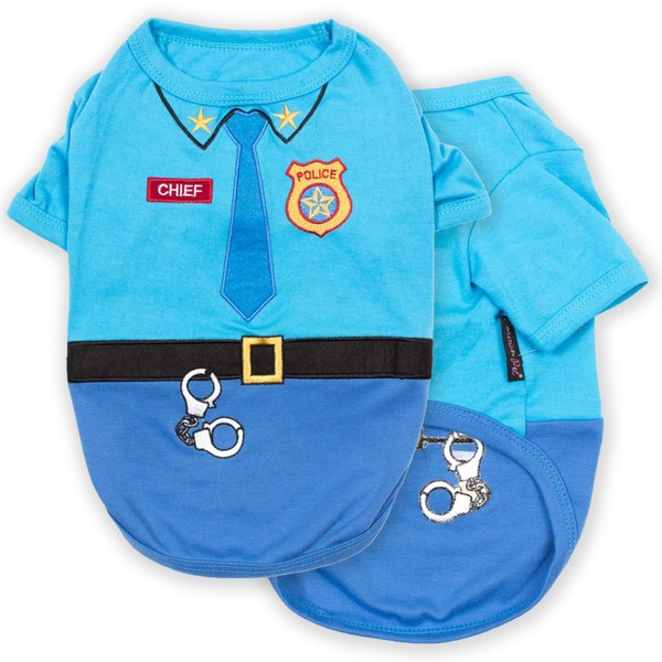 Parisian Pet Dog Shirt - Embroidered Dog Police Costume -