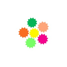 Vsorce4u 40pcs x 10cm x 10cmcm Neon Stars Flashes Cards Star Shaped Price Tags Labels Name Tags Fluorescent Flashes Card for Home School, Office