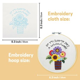 BERYA Embroidery Kit Including Embroidery Hoop,Color Threads and Embroidery Scissors for Beginners-Handmade Needlepoint Kits for Adults Kids …
