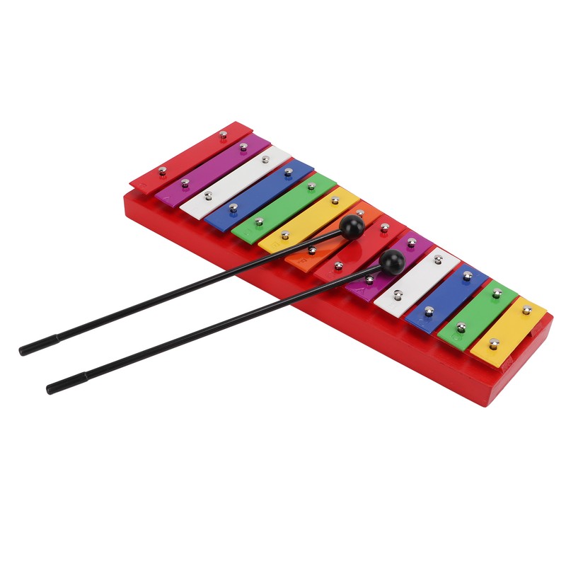 Colorful Xylophone Aluminum Birch 13 Tones Professional Glockenspiel for Creating