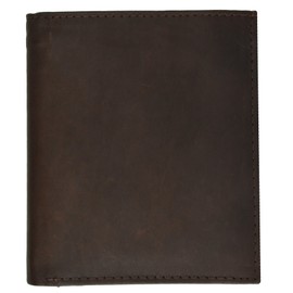 Marshal Men's Genuine Leather European Bifold Wallet Slim Hipster 2 Windows Credit Card Euro (Brown)