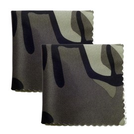 Calabria 2 Pack Microfiber Cleaning Cloth Green Camouflage Print Clean Eyeglass Lens TV Phone Screen Camera Sunglass Glasses