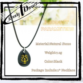 QKEOISUD Anime Necklace Laputa Flying Stone Pendant, Pilot Rock Fashion Cartoon Girl Clothing Natural Stone Necklace, Fan Jewelry Gift (Black)