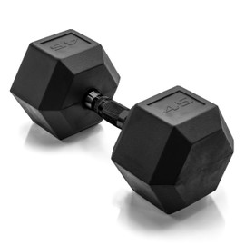 CAP Barbell 45 LB Coated Hex Dumbbell Weight with Black Handle