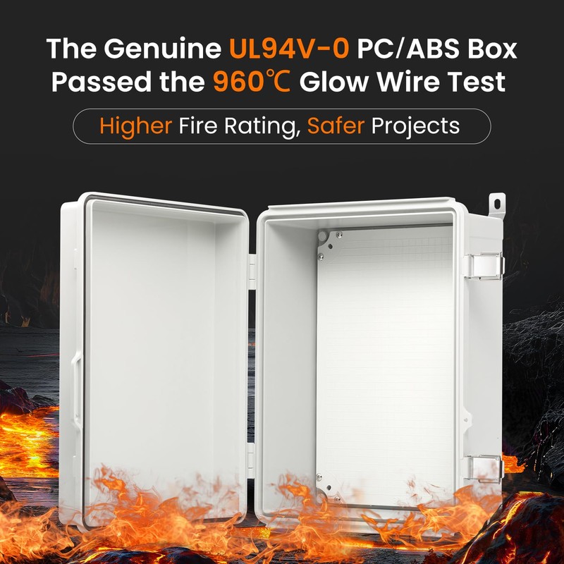QILIPSU UL94-V0 Outdoor Electrical Box 16.4"x12.4"x7.1" Waterproof Junction Box Weatherproof