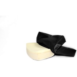 kissenfabrik-juwan Seat Cover for Wheelchairs and Office Chairs for Pressure Relief, Seat Cushion with Faux Leather Cover, Ergonomic Wheelchair Cushion, Faux Leather (Black, 43 x 48 cm)