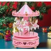 HAOZAIKEJI Carousel Music Box Christmas Luminous Musical Carousel Children Merry-Go-Round