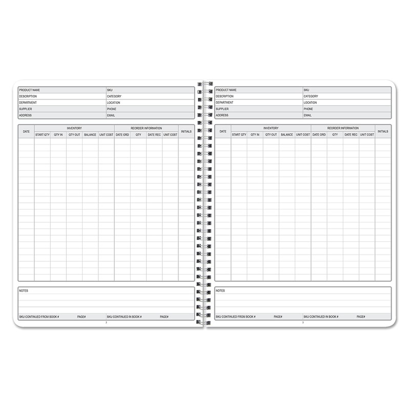 BookFactory Inventory Log Book/Small Business Inventory Tracker/Tracking Register - Wire-O,