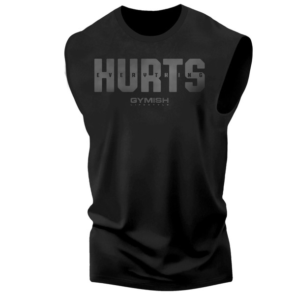 Everything Hurts Graphic Fitness Tank, Sleeveless Bodybuilding Athletic Tank Top
