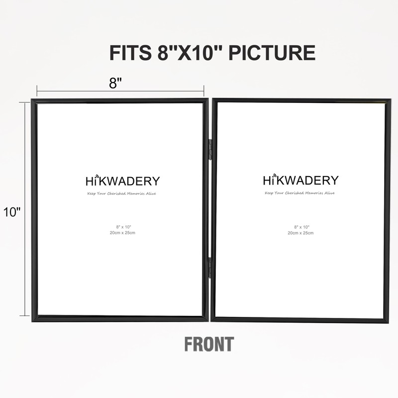 HIKWADERY 8x10 Picture Frame Double Hinged Folding, Elegant Thin Edge