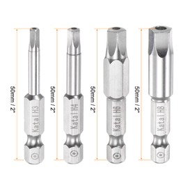 HARFINGTON H3-H8 Pentagon Screwdriver Bit Set 1/4" Hex Shank 2" Length Magnetic Security Screw Driver Power Tool