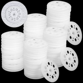 Lnrueg 500 Pcs 46mm Plastic Flat Washers, Load Spreading Polypropylene Washers for Fixing and Supporting Rigid Foam Insulation Panels and Sheets, White