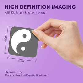 1 x Square MDF Magnets - Yin Yang Yoga Meditation 40157
